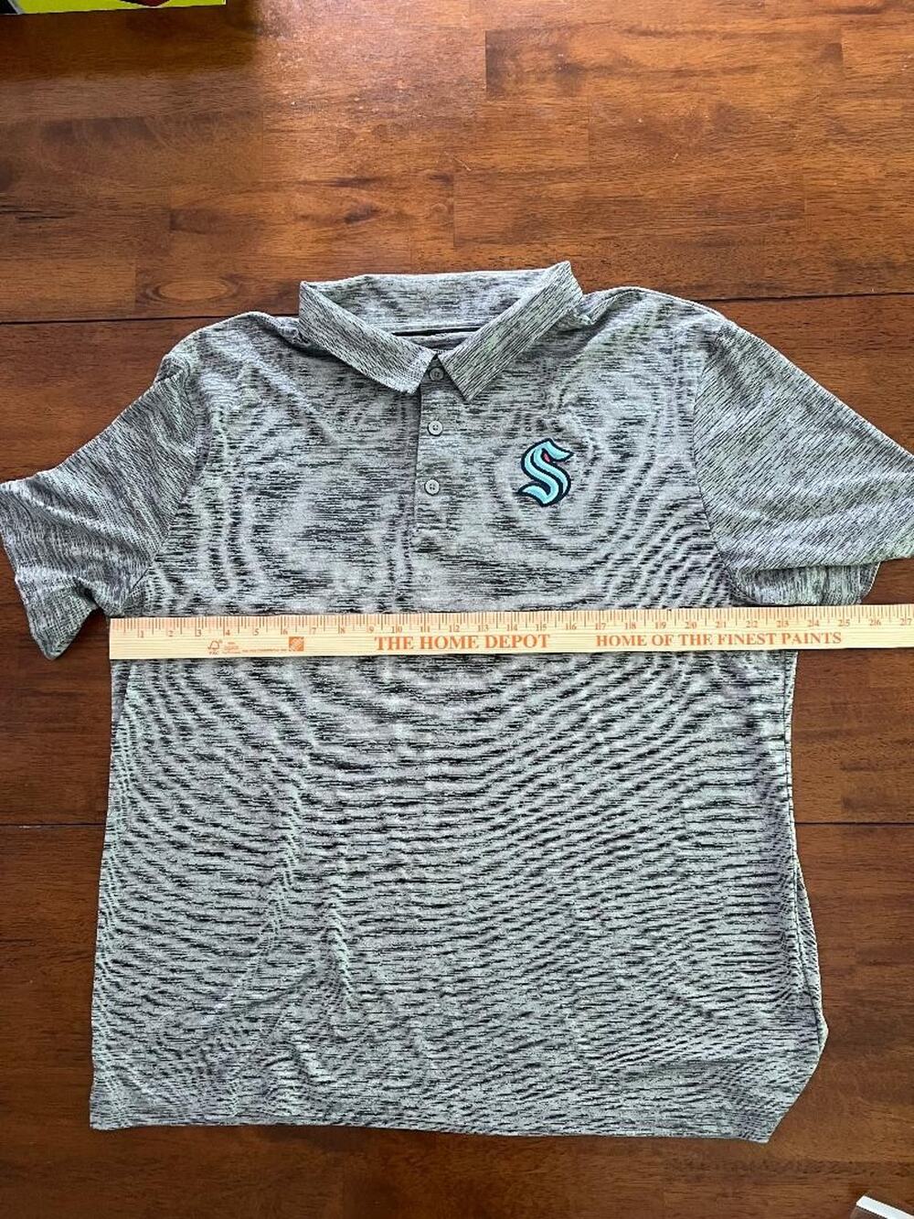 Mens NHL Seattle Kraken Short Sleeve Polo Shirt, Size XXL